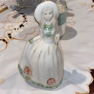 Elegant Porcelain -Vintage Lady Figurine - White and Green